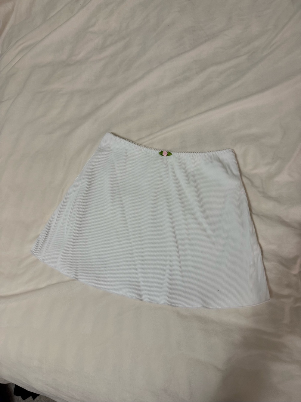 White Fox Boutique White Pleated Swim Coverup Skirt